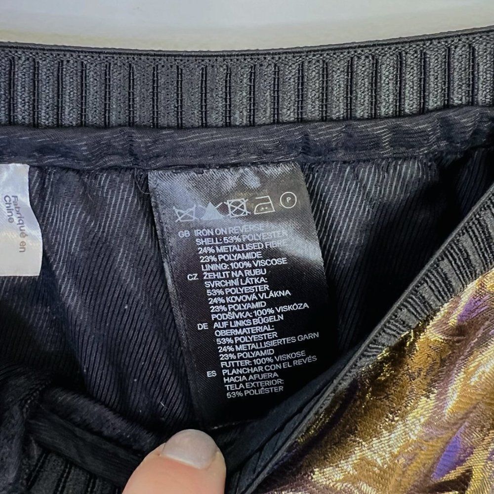 Marni x H&M Metallic Purple and Gold Cropped Brocade Pants - Picture 8 of 8